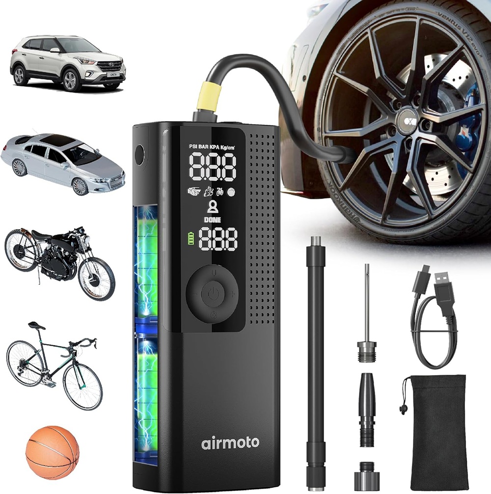 Airmoto Tire Inflator Portable Air Compressor image7 1000